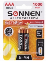    2 ., SONNEN, AAA (HR03), Ni-Mh, 1000 mAh,  , 454237 - - " "